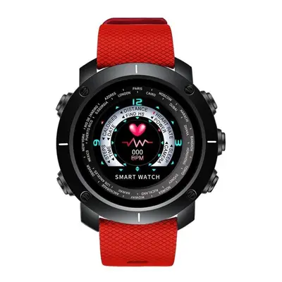 (Black+ Red) Smart Watch Heart Rate Monitor Fitness Tracker