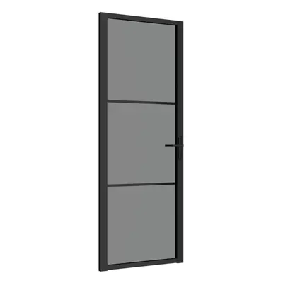 (Black and dark transparent, x 201.5 cm (W x H)) vidaXL Interior Door ESG Glass and Aluminium Be