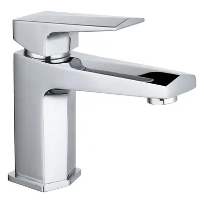 Square Mono Basin Tap & Push Button Waste - Chrome