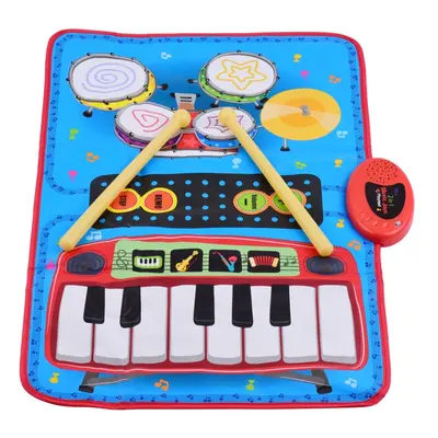 70 * 45cm Electronic Musical Mat Piano and Drum Kit 2-In-1 Music Play Educational Toys for Kids 