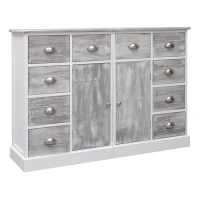 vidaXL Wooden Sideboard with Drawers Grey French Style Storage Cabinet