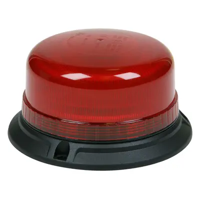 12V / 24V LED Rotating Red Hazard Beacon Light - 3x Bolt Roof Fixing Points