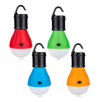 (Yellow) Mini Portable Lantern Tent Light LED Bulb Emergency Lamp Hanging Hook For Camping 10Pcs