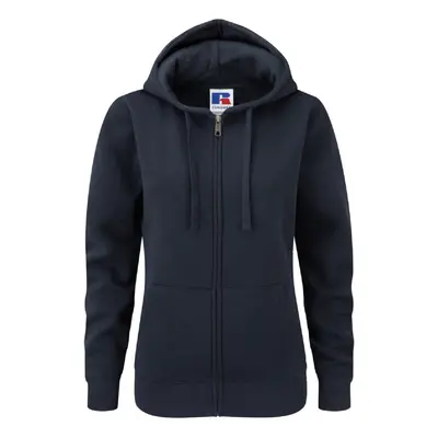 (M, French Navy) Russell Ladies Premium Authentic Zipped Hoodie (3-Layer Fabric)