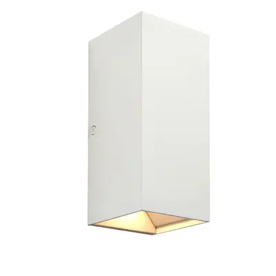 Twin Outdoor Rectangular Wall Light - x 5.5W CCT LED - Matt White