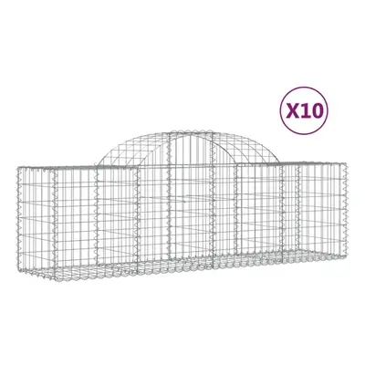 (200 x x 60/80 cm/10 pcs) vidaXL Arched Gabion Basket Stone Basket Gabion Retaining Wall Galvani