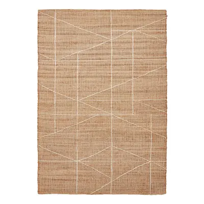 (Geometric - Beige, x cm) Large % Jute Rugs Handmade Eco-friendly Flatweave Rustic Natural Look 