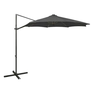 vidaXL Cantilever Umbrella with Pole and LED Lights Anthracite cm Sunshade