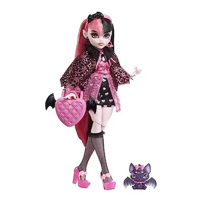 Monster High Doll, Draculaura with Accessories and Pet Bat, Posable Fashion Doll with Pink and B