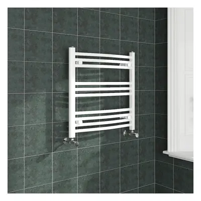 (600x600mm, White) NRG Curved Central Heating Towel Rail Bathroom Heated Rad Radiators Ladder Wa