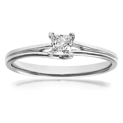 (J) Jewelco London 18ct White Gold Ring, 0.25ct Certified Diamond, Princess cut