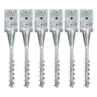 vidaXL Ground Spikes pcs Silver 9x9x56 cm Galvanised Steel