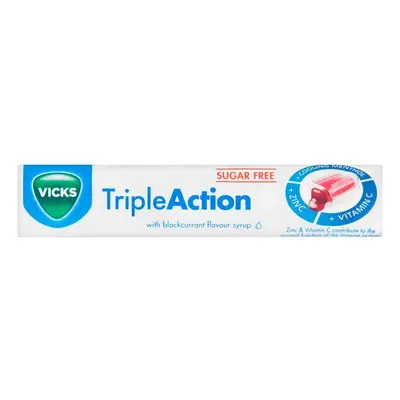 Vicks Triple Action Throat Lozenges with Blackcurrant Flavour Syrup 42g