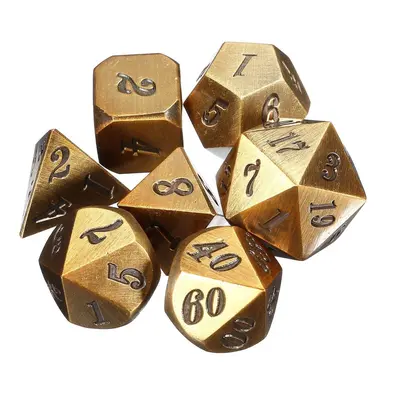 (gold) Antique Color Heavy Dice Set Polyhedral Dices Role Playing Games Gadget RPG