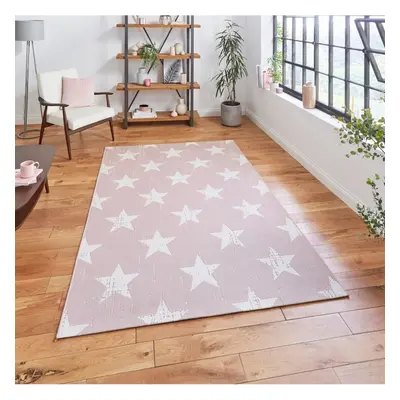 (160x230cm) Santa Monica Indoor Outdoor Star Rug in Rose Cream