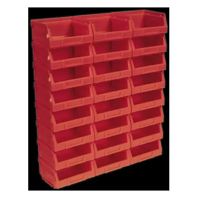 Plastic Storage Bin x x 55mm - Red Pack of