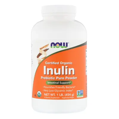 Now Foods, Certified Organic Inulin, Prebiotic Pure Powder, lb (454 g)