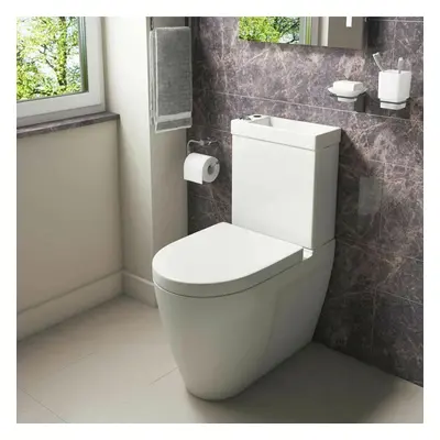 Allscot 2in1 Compact Cloakroom Basin and Toilet Combo Space Saver Unit