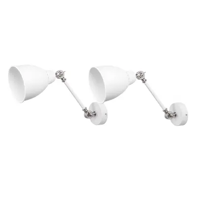 Set of Wall Lamps MISSISSIPPI Adjustable Metal White