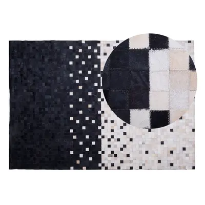 Cowhide Area Rug x cm Black and Beige ERFELEK