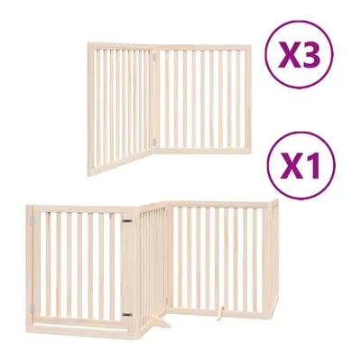 (natural, x x cm/ pcs) vidaXL Dog Gate with Door Foldable Panels Dog Fence Pet Gate Poplar Wood