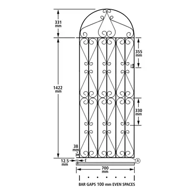 (762mm GAP X 1753mm High Galvanised) Regent Scroll Tall Garden Gates galvanised metal