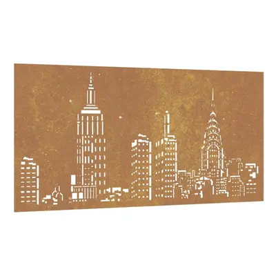 vidaXL Garden Wall Decoration Wall Art Wall Decor Corten Steel Skyline Design