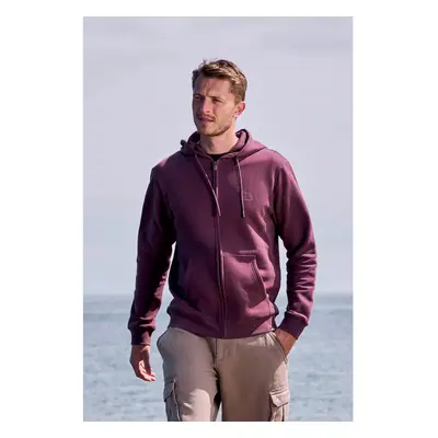 (XS, Burgundy) Animal Mens Woody Organic Zipped Hoodie