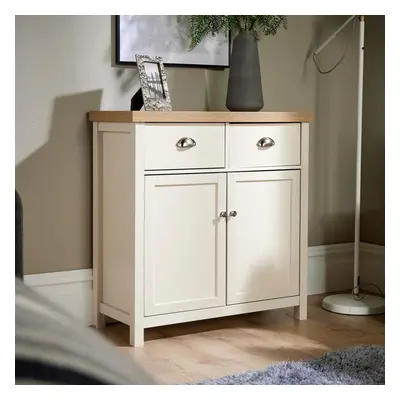 Off White Oak Sideboard Door Drawer Storage Cupboard Metal Handles