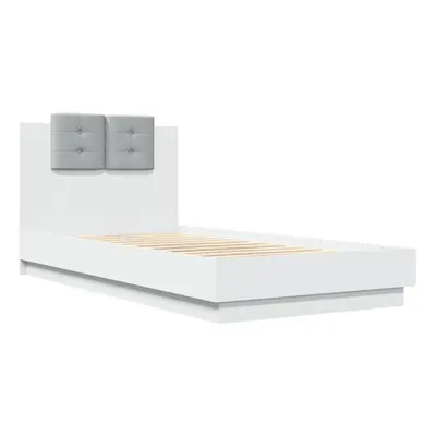 vidaXL Bed Frame with Headboard White 75x190 cm Small Single Engineered Wood