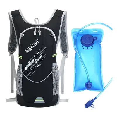 (Black) Men And Women Sports Bike Water Bag Night Reflective Strip Design Waterproof