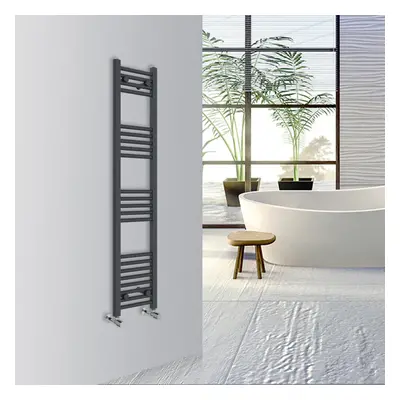 (Anthracite, 1400x300mm) Warmehaus Straight Bathroom Heated Towel Rail Warmer Radiator Central H