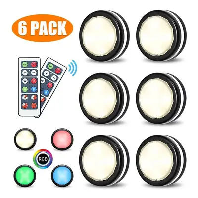 6 Pack RGB Under Cabinet Lights Led Wireless Closet with remote control Wall Lamp for Kitchen Wi