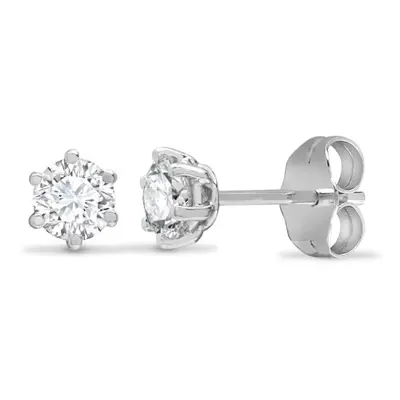 Jewelco London Solid 9ct White Gold White Round Brilliant Cubic Zirconia Claw Solitaire Heavy We