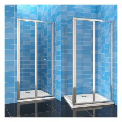 (Door Size: 760mm; Side Panel: 800mm Stone Tray: no tray) Bi fold Shower Door Enclosure Walk in 