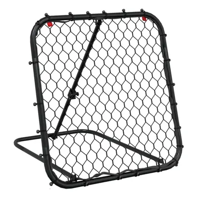 vidaXL Football Rebounder Net Kickback Target Goal Adjustable Black Steel