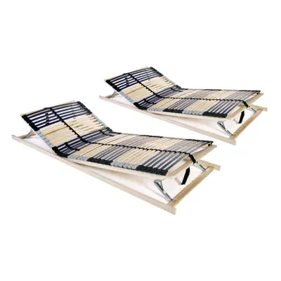 vidaXL 2x Slatted Bed Bases with Slats Zones 70x200cm Adjustable Bed Slat