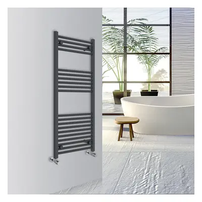 (Anthracite, 1200x500mm) Warmehaus Straight Bathroom Heated Towel Rail Warmer Radiator Central H