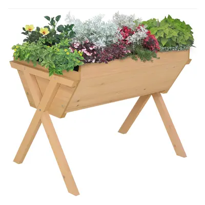 Outsunny Wooden Planter Raised Bed Stand Vegetable Flower Bed x x 80cm