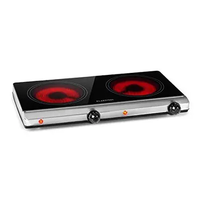 Klarstein Cookbuddy Double Hob - Power: Watts Infrared, Glass Ceramic, Mobile Hotplate, x cm (Ã