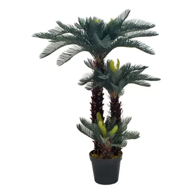 vidaXL Artificial Plant Cycas Palm with Pot Green 125cm Realistic Greenery