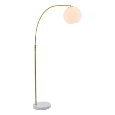 Floor Lamp Light Satin Brass & Opal Glass 40W E27 Complete Standing Lamp