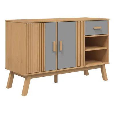 vidaXL Sideboard Cupboard Highboard Cabinet Grey and Brown Solid Wood Pine