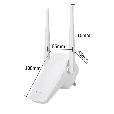 (UK Plug) 300Mbps 2.4G Wireless Wifi Repeater AP Router Dual Antenna Signal Booster Extender Amp