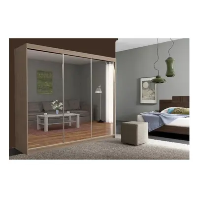 (Oak/Sonoma, cm) Sliding Mirror Door Wardrobe | Milan