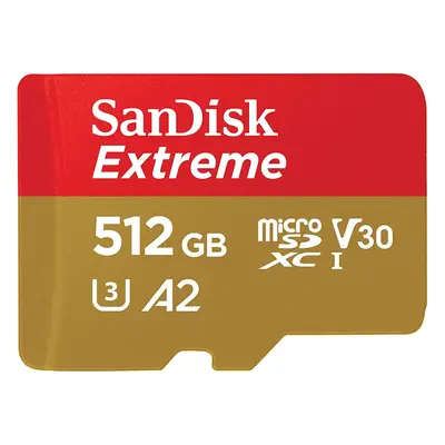 SanDisk Extreme 512GB microSDXC Memory Card + SD Adapter with A2 App Performance + Rescue Pro De