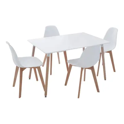 Premier Housewares Dinner Table And Chair Sets With Pieces Minimal Design Rectangular White Dinn