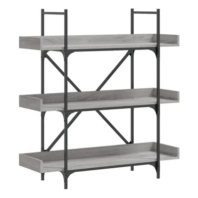 vidaXL Bookcase 3-Tier Bookshelf Storage Cabinet Grey Sonoma Engineered Wood