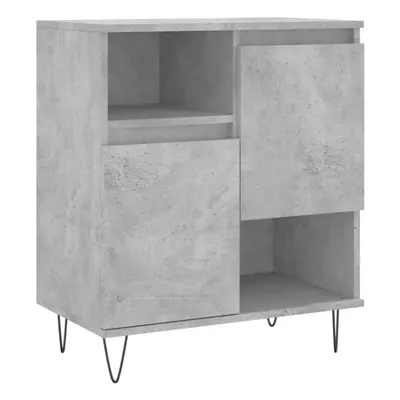 (concrete grey) vidaXL Sideboard Storage Cabinet Cupboard High Gloss White Engineered Wood