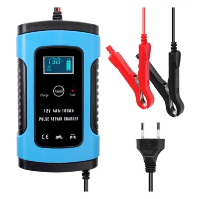 (Blue, US) 12V 6A Full Automatic Car Battery Charger